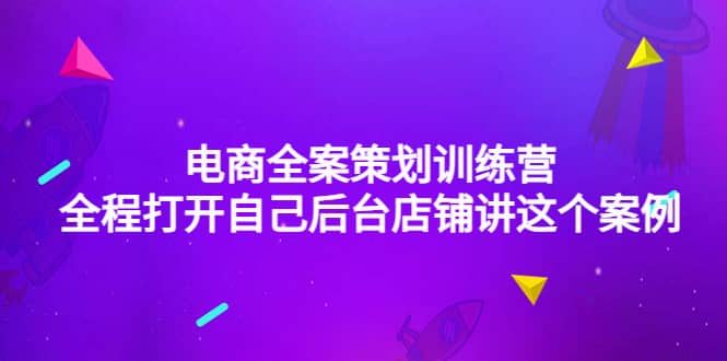 电商全案策划训练营:全程打开自己后台店铺讲这个案例(9节课时)