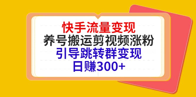 快手流量变现,养号搬运剪视频涨粉,引导跳转群变现日赚300+