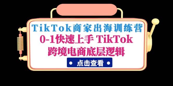 TikTok商家出海训练营:0-1快速上手 TikTok跨境电商底层逻辑(无水印)