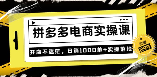 《拼多多电商实操课》开店不迷茫,日销1000单+实操落地(价值299元)