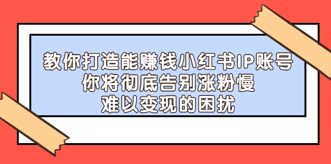教你打造能赚钱小红书IP账号,了解透彻小红书的真正玩法