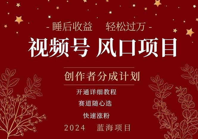 拥有睡眠收益的微信视频号大风口项目,轻松月入过万+,多赛道选择,可…
