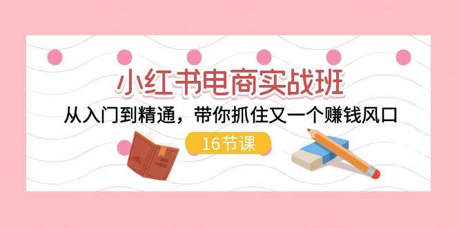 小红书电商实战班,从入门到精通,带你抓住又一个赚钱风口(16节)