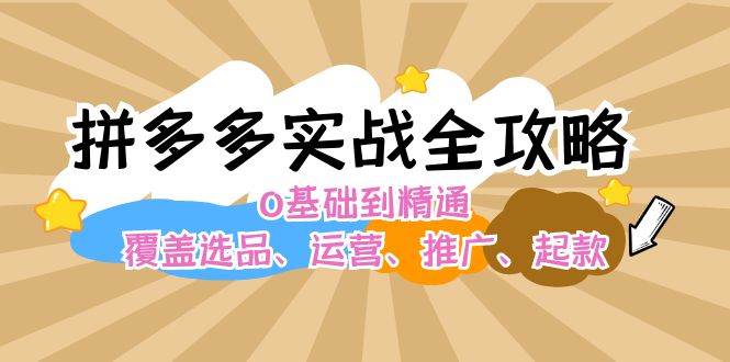 拼多多实战全攻略:0基础到精通,覆盖选品、运营、推广、起款